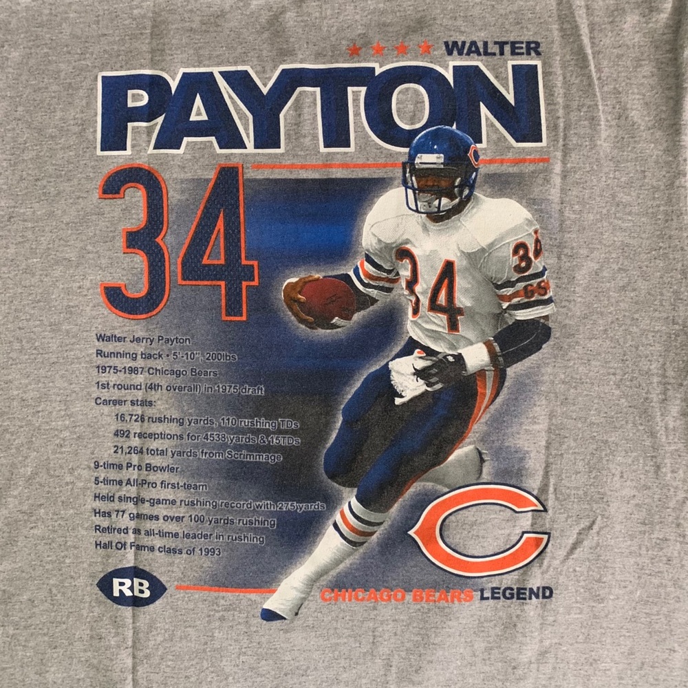 Walter Payton Size Medium Reebook Graphic shirt